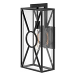 Brixton 120V Outdoor Wall Sconce - Black / Clear