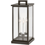 Weymouth 120V Outdoor Pier Mount - Oil Rubbed Bronze / Clear Beveled