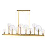 Alchemy Linear Chandelier - Lacquered Brass / Clear