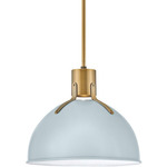 Argo Pendant - Heritage Brass / Pale Blue