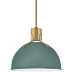 Argo Pendant - Heritage Brass / Sage Green