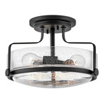 Harper Semi Flush Mount - Black / Clear Seedy