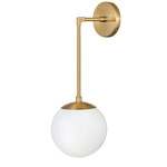 Warby Wall Sconce - Heritage Brass / Opal