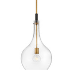 Ziggy Pendant - Clear / Heritage Brass