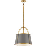 Clarke Pendant - Matte Grey / Brass