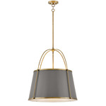 Clarke Pendant - Matte Grey / Brass