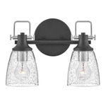 Easton Bathroom Vanity Light - Black / Chrome / Clear Seedy