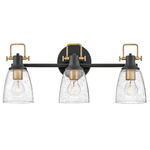 Easton Bathroom Vanity Light - Black / Heritage Brass / Clear Seedy