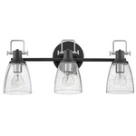 Easton Bathroom Vanity Light - Black / Chrome / Clear Seedy