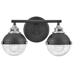 Fletcher Bathroom Vanity Light - Black / Chrome / Clear Seedy