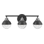 Fletcher Bathroom Vanity Light - Black / Chrome / Clear Seedy