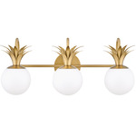 Palma Bathroom Vanity Light - Heritage Brass / Etched Opal