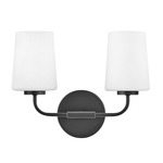 Kline Bathroom Vanity Light - Black / Etched Opal