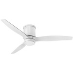 Hover Outdoor Flush Smart Ceiling Fan with Light - Matte White / Matte White