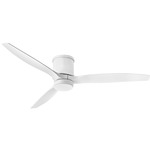 Hover Outdoor Flush Smart Ceiling Fan with Light - Matte White / Matte White