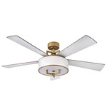 Hampton Smart Ceiling Fan with Light - Heritage Brass / Matte White / Birch