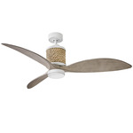 Marin Smart Ceiling Fan with Light - Matte White / Weathered Wood