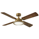 Collier Smart Ceiling Fan with Light - Heritage Brass / Birch / Walnut