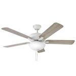 Metro Ceiling Fan with Light - Chalk White / Chalk White / Weathered Wood