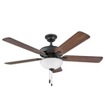 Metro Ceiling Fan with Light - Matte Black / Matte Black / Walnut