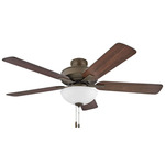 Metro Ceiling Fan with Light - Metallic Matte Bronze / Metallic Matte Bronze / Walnut