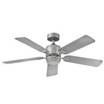 Afton Ceiling Fan with Light - Satin Steel / Silver / Matte Black