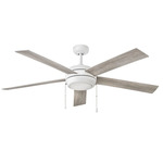 Croft 60 Inch Ceiling Fan with Light - Chalk White / Chalk White / Weathered Wood