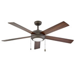 Croft 60 Inch Ceiling Fan with Light - Metallic Matte Bronze / Metallic Matte Bronze / Walnut