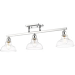 Carver Adjustable Semi Flush Ceiling Light - Chrome / Clear