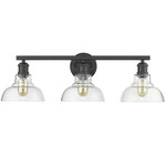 Carver Bathroom Vanity Light - Matte Black / Clear
