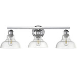 Carver Bathroom Vanity Light - Chrome / Clear
