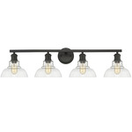 Carver Bathroom Vanity Light - Matte Black / Clear