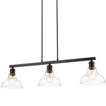 Carver Linear Pendant - Matte Black / Clear