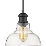 Carver Pendant - Matte Black / Clear