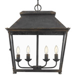 Abingdon Pendant - Antique Black Iron / Clear