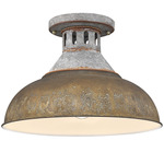 Kinsley Semi Flush Ceiling Light - Galvanized Steel / Antique Rust