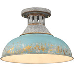 Kinsley Semi Flush Ceiling Light - Galvanized Steel / Antique Teal