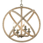 Marina Chandelier - Burnished Chestnut / Rope
