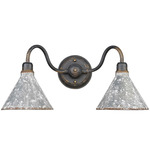 Jasper Bathroom Vanity Light - Antique Black Iron / Galvanized Steel