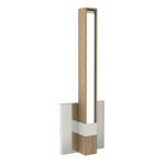 Tie Stix Vertical Warm Dim Wall Light 15.6 Inch - Open Box - Satin Nickel / Wood White Oak