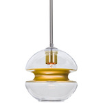 Hula Pendant - Satin Nickel / Gold