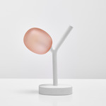 Ivy Battery Portable Lamp - White / Transparent Light Pink