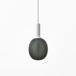 Ivy Single Pendant - White / Transparent Smoke Grey