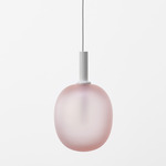 Ivy Single Pendant - White / Transparent Light Pink