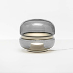 Macaron Table Lamp - White Stained European Oak / Transparent Smoke Grey