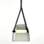 Mona XL Pendant - Black Anodized / Transparent Smoke Grey