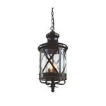New England Coastal Hanging Coach Lantern - Rubbed Oil Bronze / Clear