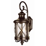 New England Outdoor Coastal Coach Wall Light - Rubbed Oil Bronze / Clear