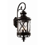 New England Outdoor Coastal Coach Wall Light - Rubbed Oil Bronze / Clear