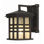 Rustic Craftsman Outdoor Coach Wall Lantern - Black / Seeded